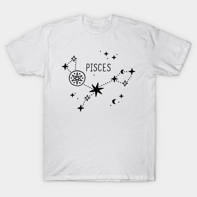 Pisces Astrology sign T-Shirt by Lunaly Creations 